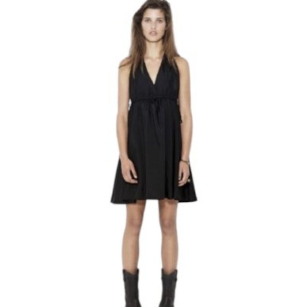 Maison Scotch Brigitte black sleeveless halter dress size 4